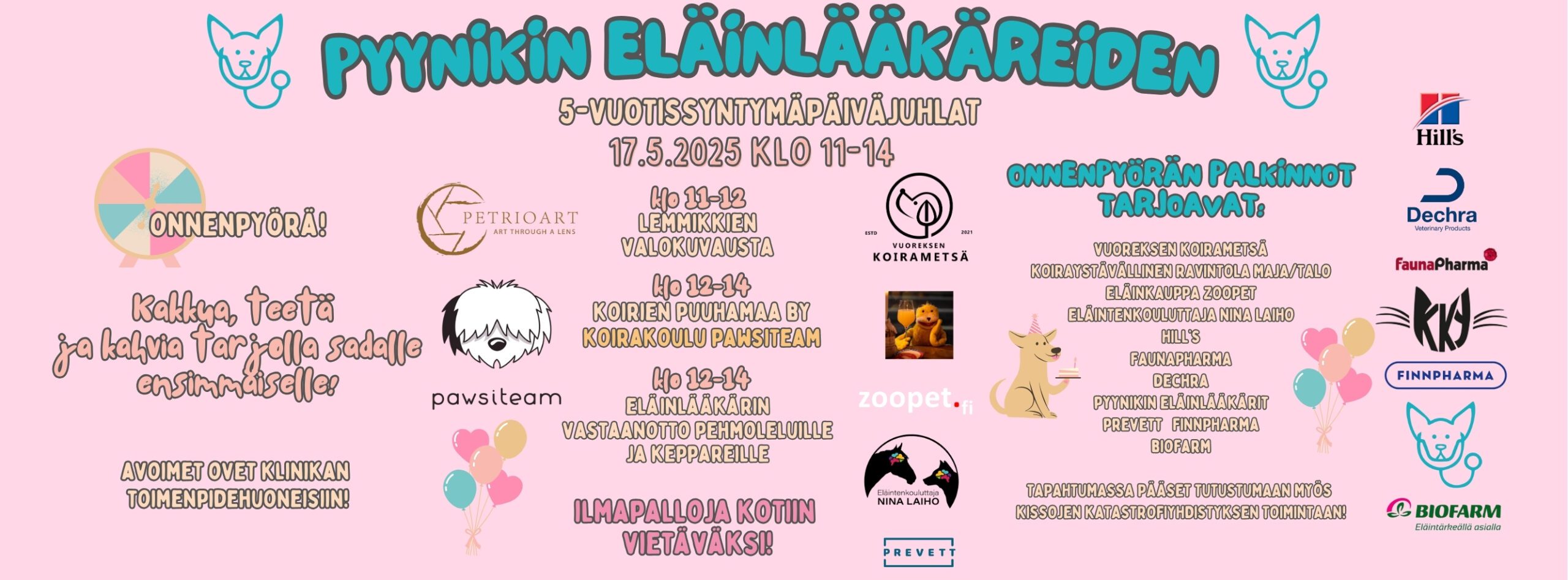 Klinikan 5-vuotissyntymäpäiväjuhlat la 17.5.2025 – Tervetuloa!